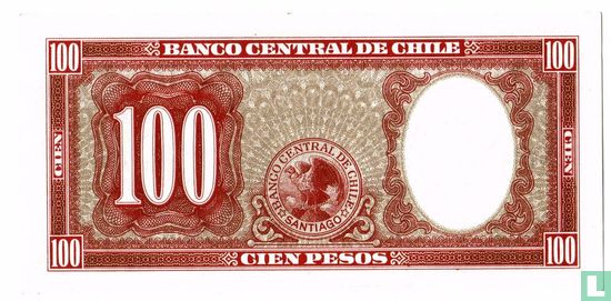 Chili 100 Pesos = 10 Condores ND (1958-59) - Image 2