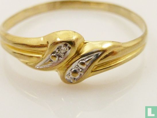 Gouden ring met een briljantje - Image 3