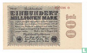 Allemagne 100 millions mark 1923