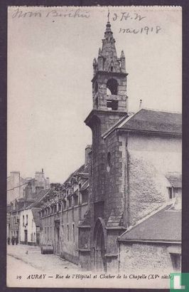 Auray, Rue de l´Hopital et Clocher de la Chapelle (XVe siecle)