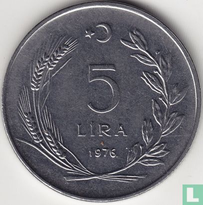 Turkije 5 lira 1976 (punt achter jaartal) - Afbeelding 1