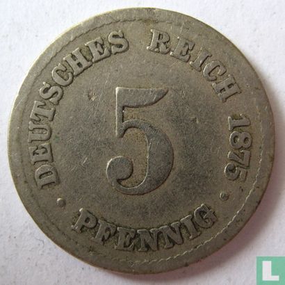 German Empire 5 pfennig 1875 (B) - Image 1