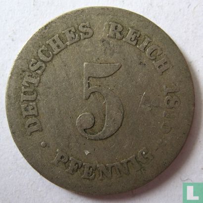 Duitse Rijk 5 pfennig 1876 (H) - Afbeelding 1