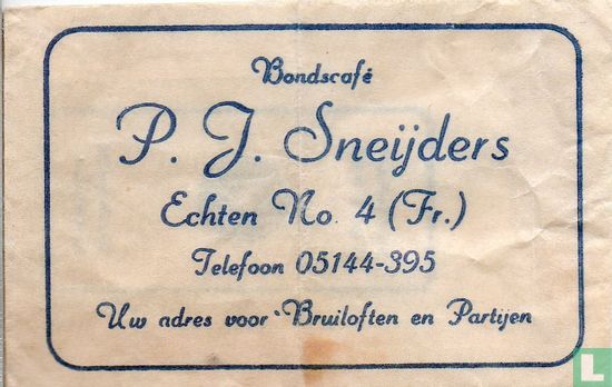 Bondscafé P.J. Sneijders - Afbeelding 1