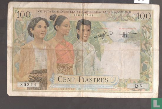 Frans-Indochina 100 piaster 1954 - Afbeelding 2