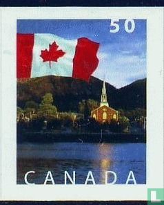 Flag above Mont-Saint-Hilaire - Quebec