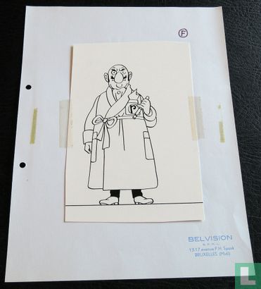 Drawing Original of the Hergé Studios - Rastapopoulos - Bob De Moor