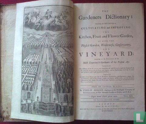 The gardeners dictionary: containing the methods of cultivating and improving the kitchen, fruit and flower garden, as also the physick garden, wilderness, conservatory, and vineyard  - Afbeelding 1