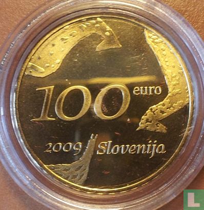 Slovenië 100 euro 2009 (PROOF) "100th anniversary of the birth of Zoran Mušic" - Afbeelding 1