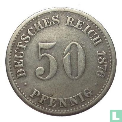 Duitse Rijk 50 pfennig 1876 (H) - Afbeelding 1