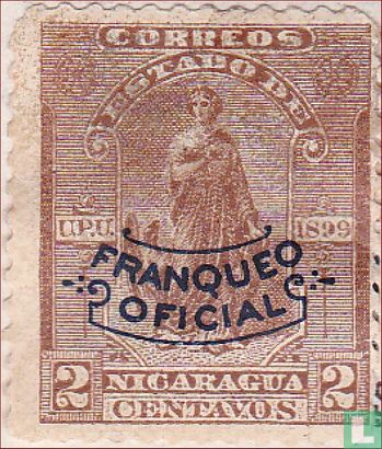 Allegory, with overprint FRANQUEO OFICIAL