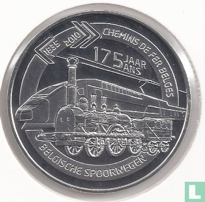 België 5 euro 2010 (PROOF) "175 years Belgian Railways" - Afbeelding 2