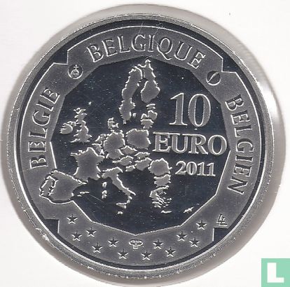 België 10 euro 2011 (PROOF) "100 years Amundsen's expedition & discovery of South Pole" - Afbeelding 1