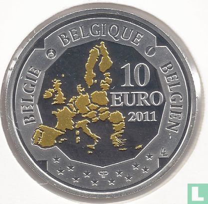 Belgium 10 euro 2011 (PROOF) "Piccard - Belgian Deep Sea Exploration" - Image 1