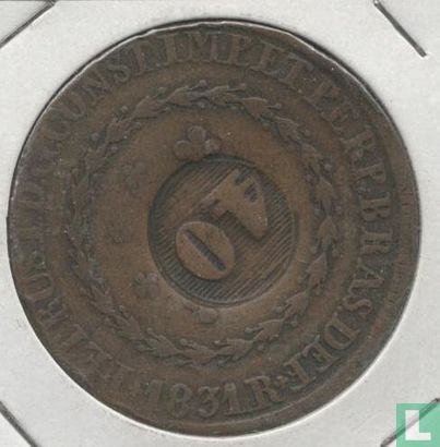 Brazil 40 réis 1835 (countermark on 80 réis 1831) - Image 1