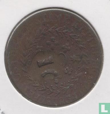 Brazil 10 réis 1835 (countermark on 40 réis 1828) - Image 1