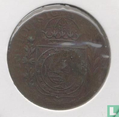Brazil 10 réis 1835 (countermark on 40 réis 1828) - Image 2