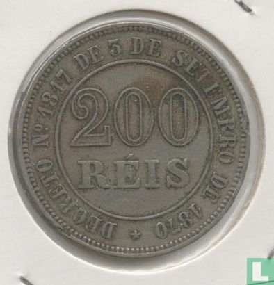 Brazil 200 réis 1871 - Image 2