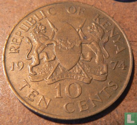 Kenya 10 cents 1974 - Image 1