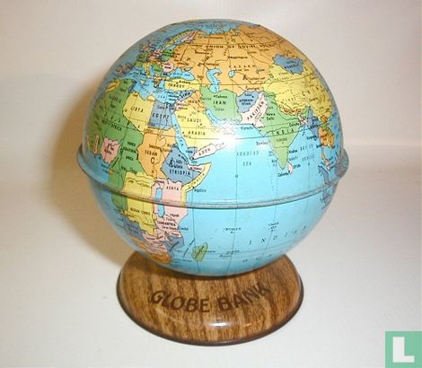 Vintage blikken globe bank - Image 1