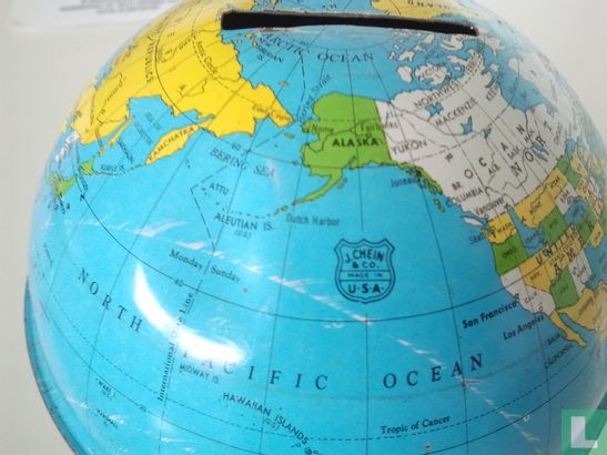 Vintage blikken globe bank - Image 3