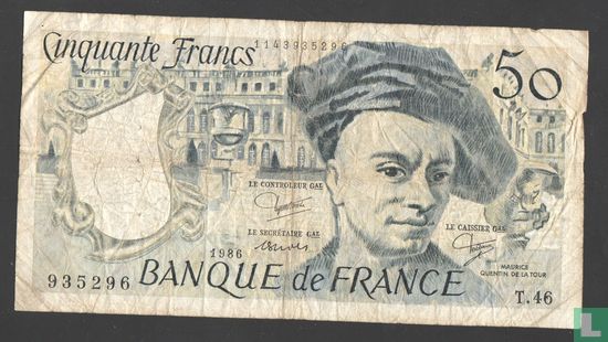 50 francs Quentin of the Tower, 1986 - Image 1