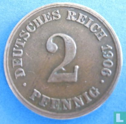Empire allemand 2 pfennig 1906 (E) - Image 1
