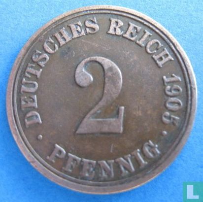Duitse Rijk 2 pfennig 1905 (A) - Afbeelding 1