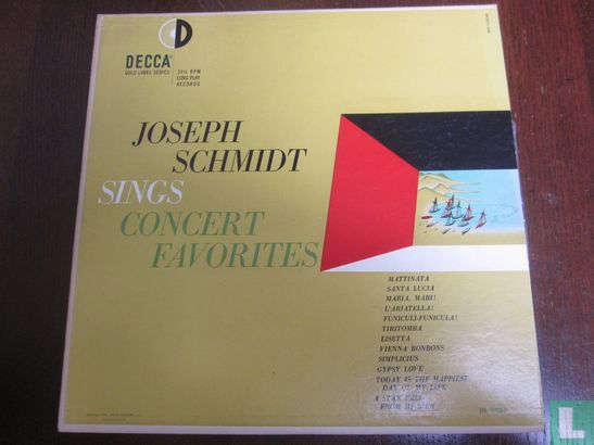 Joseph Schmidt Sings Concert Favorites - Afbeelding 1