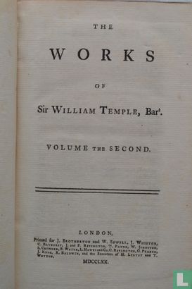 The Works of Sir William Temple, Bart. Volume the Second - Image 1