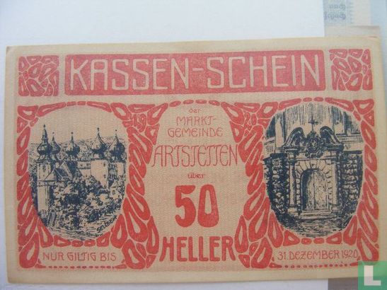 Arstetten 50 Heller 1920 - Afbeelding 1