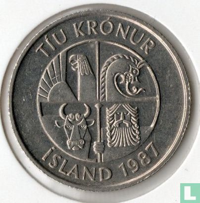 Island 10 Krónur 1987 - Bild 1