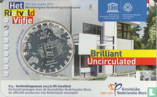 Nederland 5 euro 2013 (coincard - BU) "Rietveld Schröder House" - Afbeelding 1
