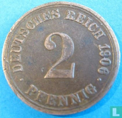 German Empire 2 pfennig 1908 (A - 1908/6) - Image 1