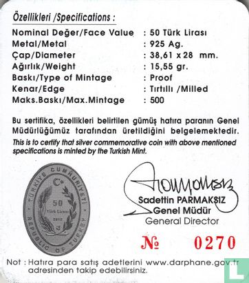 Turkije 50 türk lirasi 2012 (PROOF) "Dolmabahçe Palace Clock Tower" - Afbeelding 3