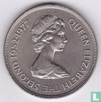 Sint-Helena 25 pence 1977 "25th anniversary Accession of Queen Elizabeth II" - Afbeelding 1