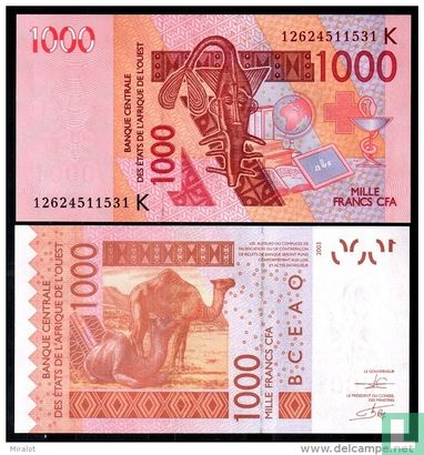 Westafrikanische Wirtschaftsgemeinschaft/Senegal-1000 Franken 2003 