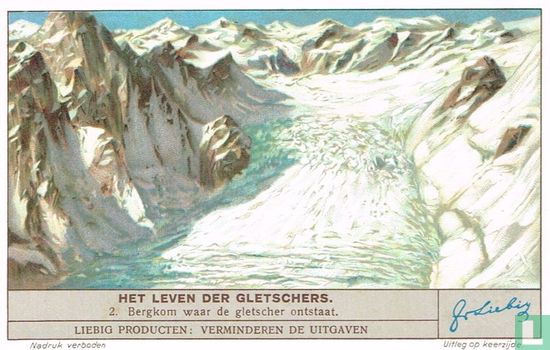 Bergkom waar de gletscher ontstaat