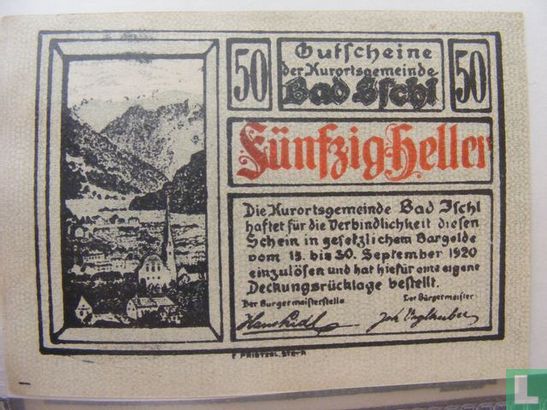Bad Isch 50 Heller 1920 - Image 1