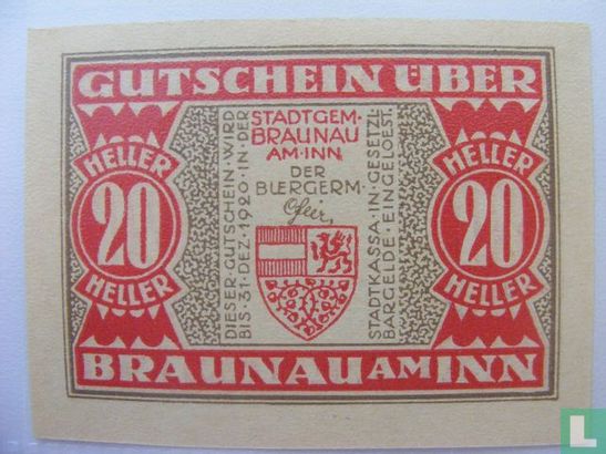 Braunau 20 Heller 1920 - Image 1