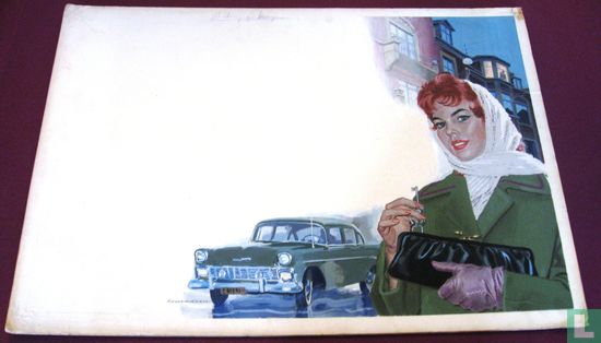 Vrouw met auto - Afbeelding 1