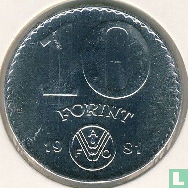 Hongrie 10 forint 1981 "FAO" - Image 1