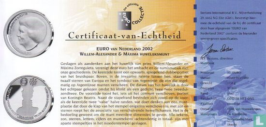 Nederland 10 euro 2002 "Royal Wedding of Máxima and Willem - Alexander" - Afbeelding 3