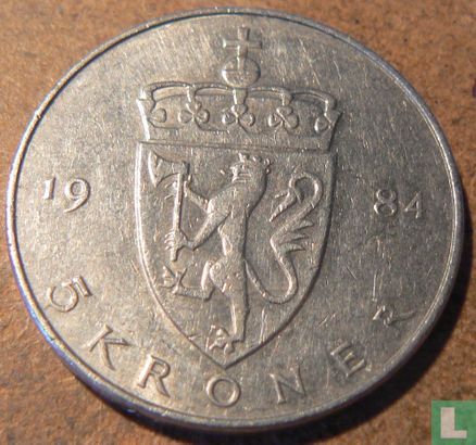 Norvège 5 kroner 1984 - Image 1