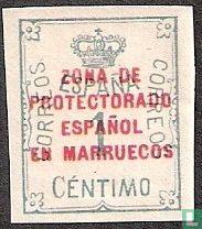 Spanish stamp with overprint