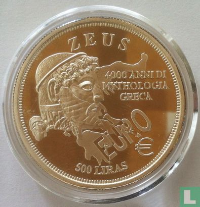 Maltezer Orde 500 liras 2000 (PROOF) "Zeus" - Image 2