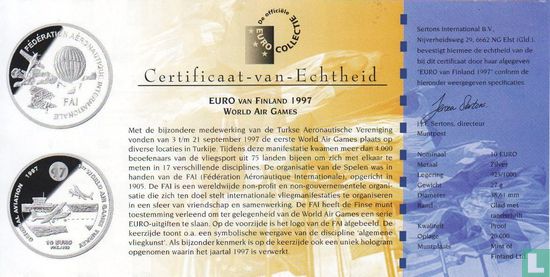 Finland 10 euro 1997 "World Air Games" - Afbeelding 3