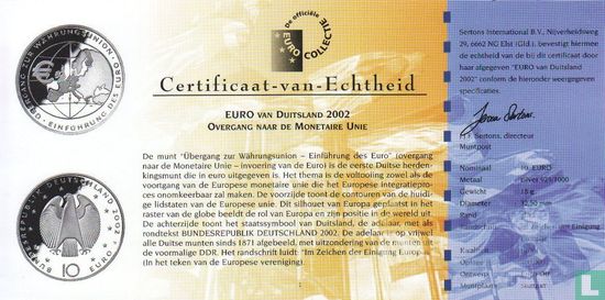 Duitsland 10 euro 2002 (PROOF) "Introduction of the euro currency" - Afbeelding 3