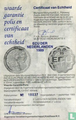 Nederland 2½ ecu 1989 "Christiaan & Constantijn Huygens" - Image 3