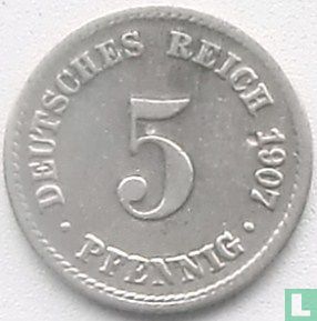 German Empire 5 pfennig 1907 (A) - Image 1